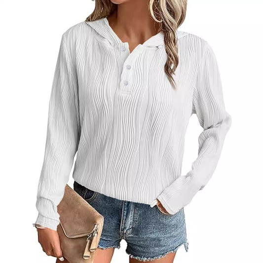 Hooded Sweater Coat Women's Casual Off-shoulder Top